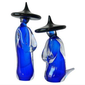 Murano Signed & Numbered pair of Chinese sculptures